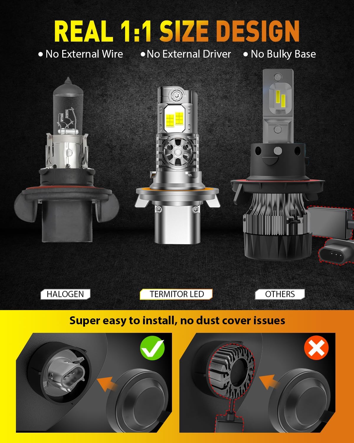 Why 1:1 Halogen-Size Design Matters When Choosing LED Headlight Bulbs