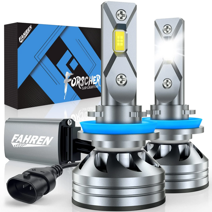 FAHREN H11/H9/H8 LED Bulbs, 46,000LM, 6500K, Fog/Off-Road Use (2-Pack)