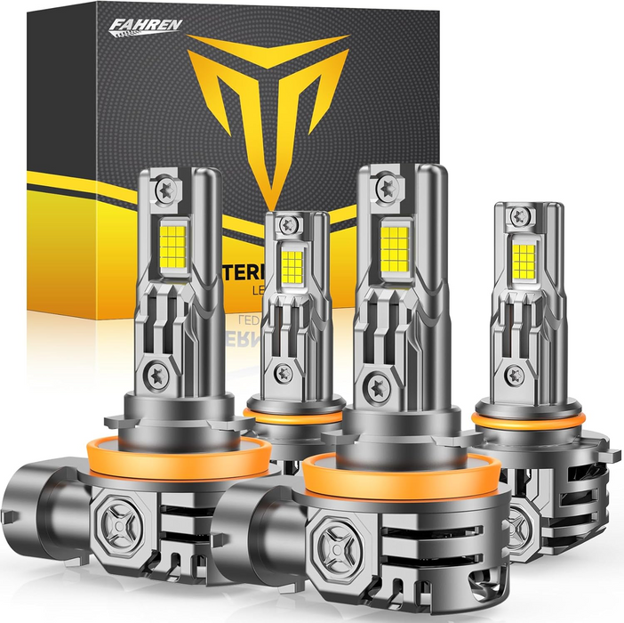 FAHREN H11/H9/H8 9005/HB3 LED Bulb Combo, 120,000LM, 6500K Cool White (4-Pack)