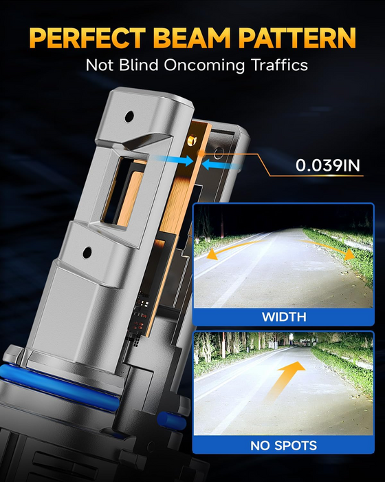 Ursprung 9005 HB3 LED Fog Light Bulbs, 30,000LM, 6500K Cool White (2-Pack)