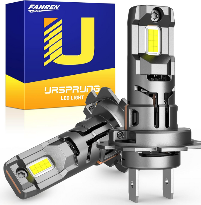 FAHREN H7 LED Headlight Bulb, 1:1 Size, Plug & Play All-in-One LED Fog Lights