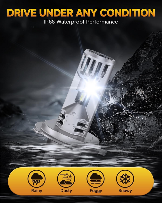 FAHREN 2025 H4 9003 LED Headlight Bulbs 800% Bright, Pack of 2