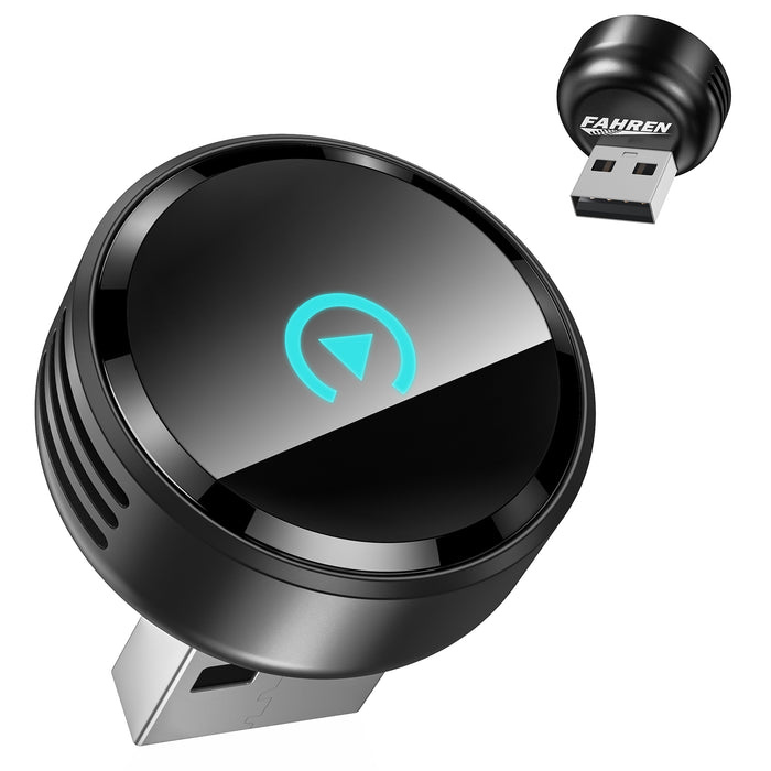 Fahren CB06 T-Style Round Wireless CarPlay & Android Auto Adapter (Matte Black)