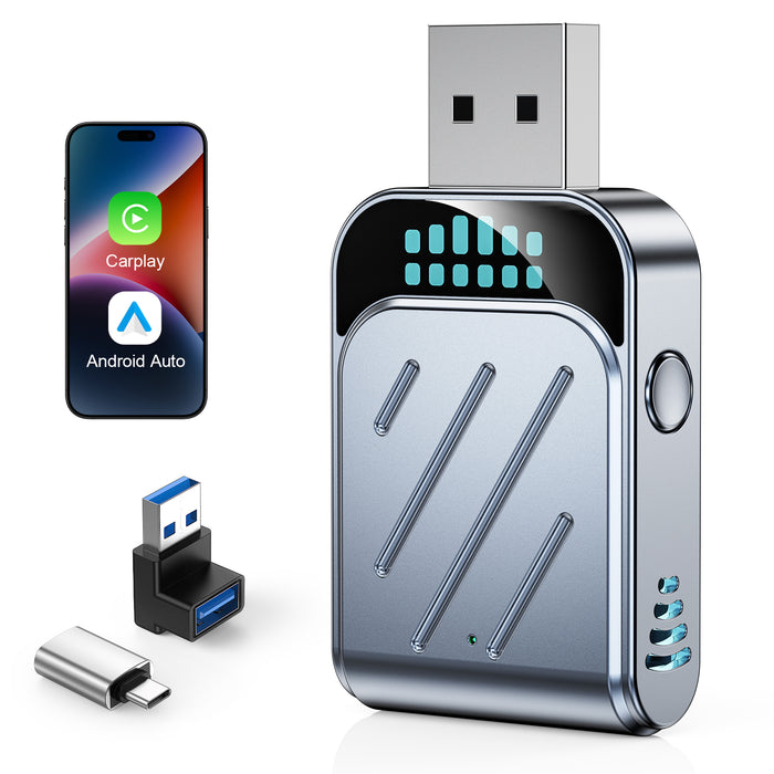 Fahren P800 USB Flash Drive Wireless CarPlay & Android Auto Adapter with One-Touch Disconnection & Metal Mid-Frame