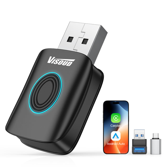2-in-1 Wireless CarPlay & Android Auto Adapter | Plug & Play Mini Dongle