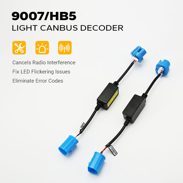 9007 CANbus Decoder, Plug-and-Play Anti-Flicker Module for Bulb
