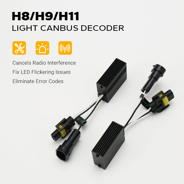 Aramox Aramox H8 H9 H11 LED CanBus Decoder, 12V Foutloos Anti Flicker Fout Eliminator voor LED Koplamp Mistlamp, 2 Stuks Aramox Aramox H8 H9 H11 LED CanBus Decoder, 12V Foutloos Anti Flicker Fout Eliminator voor LED Koplamp Mistlamp, 2 Stuks
