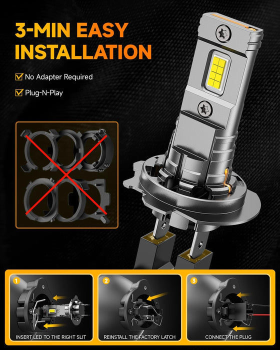 FAHREN 2025 Upgraded H7 Led Light Bulbs, 30000LM 800% Super Bright Lighting Bulb