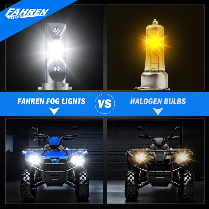Fahren HB4/9006 Fog Light Bulb, 24000LM Super Bright 6500K(2-Pack)