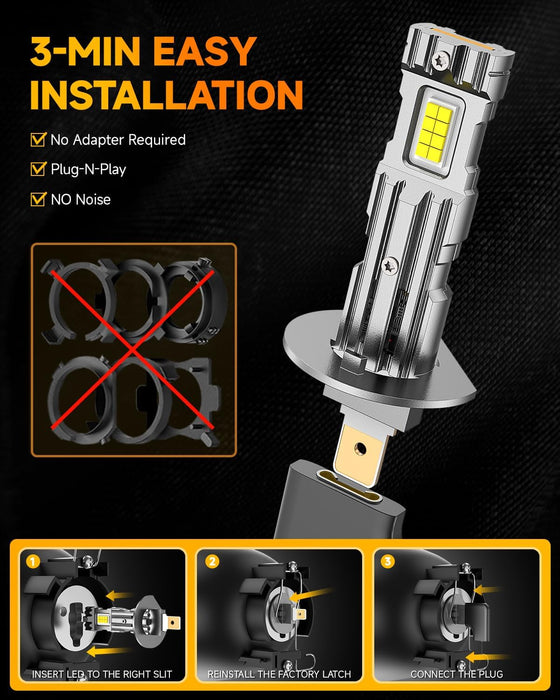 FAHREN 2025 Upgraded H1 Bulb, 1:1 Mini Size H1 Fog Light Bulbs