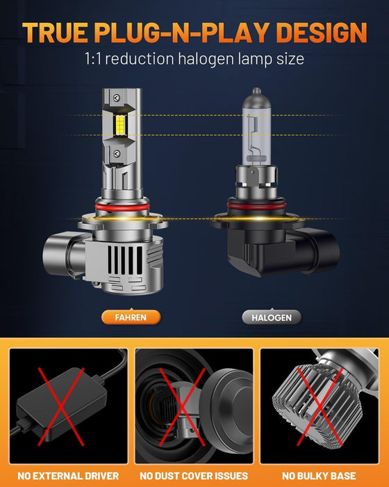 Fahren Newest 9012 Bulb 40000 Lumens Ultra-Bright