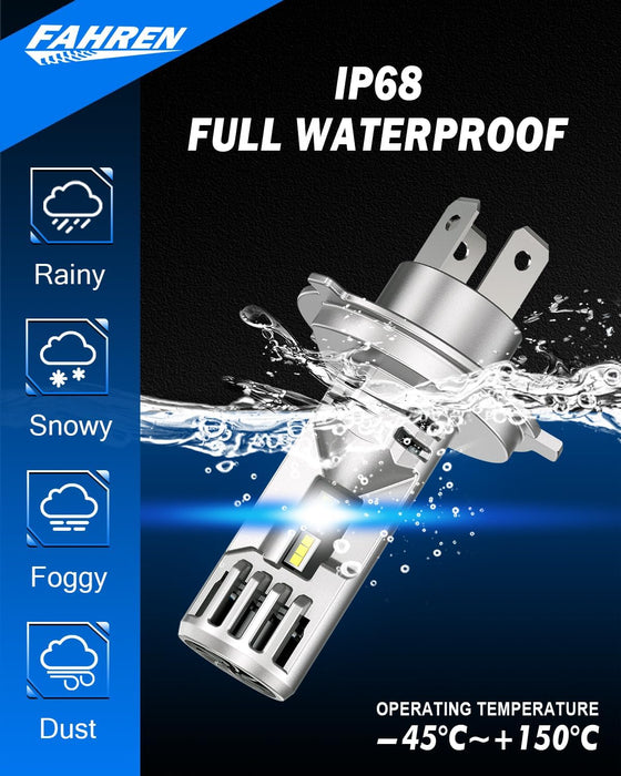 FAHREN H4 Driving Light Bulbs 800% Super Bright 9003 Fog Bulbs