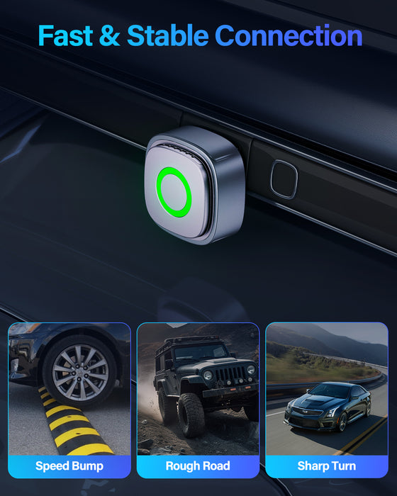 Fahren CXZ525 T-Style Wireless CarPlay & Android Auto Adapter (Blue with Colorful Ambient Lighting)