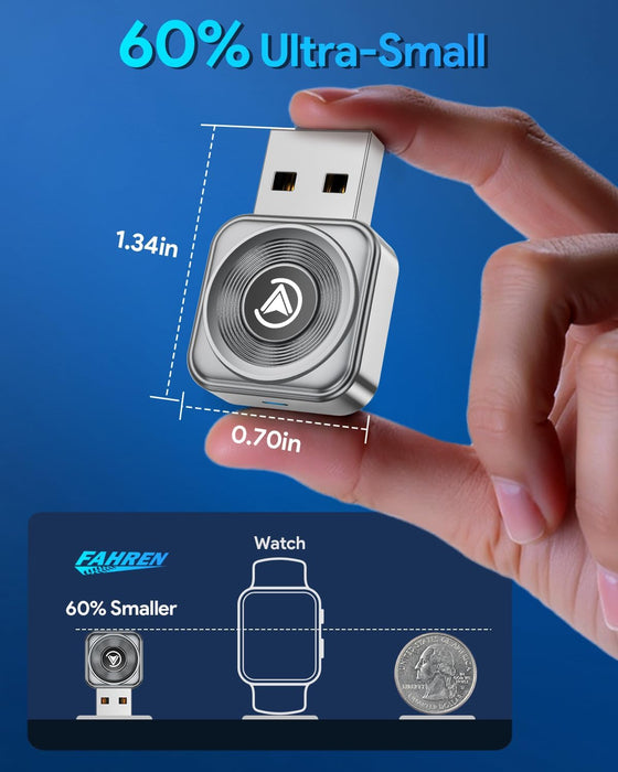 Fahren Wireless CarPlay Adapter iPhone Apple—Ultra Mini(60% Reduced Size),2026 2-in-1 Android Auto Adapter, 3X Automatic Connection, Plug and Play, Compatible with iOS 10+, Android 11+