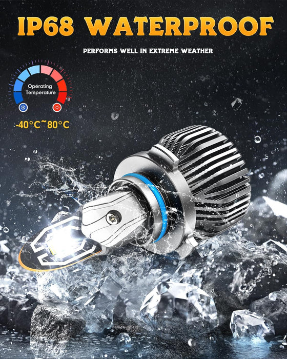 6500K 9005 HB3 LED bulbs, bright white waterproof lighting for car fog lights