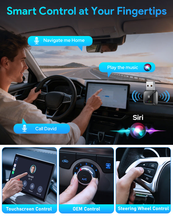 Fahren KY-4195 Standard Wireless CarPlay & Android Auto Adapter (Unisex Black)