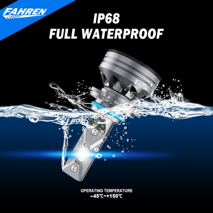 FAHREN 9005/9006 LED Combo, 60,000LM, 6500K, Fog Lights, Cooling Fan (4-Pack)