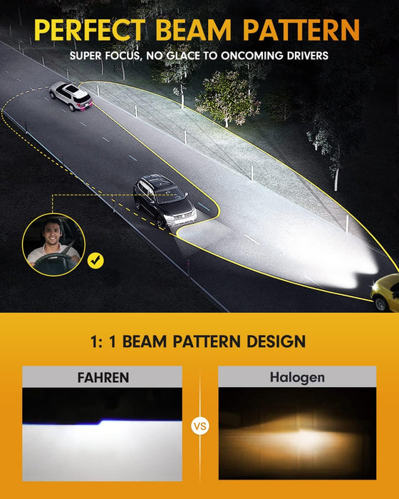 FAHREN H11 Fog Bulbs, 𝟭𝟬𝟬𝟬𝟬𝟬𝗟𝗠 𝟭𝟱𝗫 Upgraded H11/H8/H9 Bright Lighting Bulb, Brighter 24 CSP Chips, Boost Epic Night Visibility, 6500K Cool White IP68 Waterproof, Pack of 2
