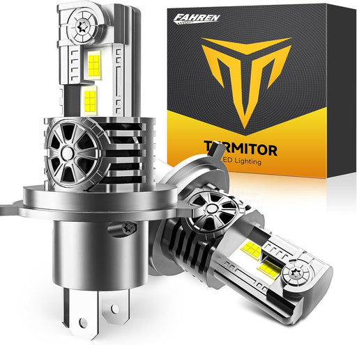 Latest H4/9003/HB2 Light Bulbs, 65000LM 1000% Super Brightness, 70000+ Hours Service Life, 6500K Cool White, 1:1 Halogen Size Replacement Light Bulbs, Plug-N-Play, Pack of 2