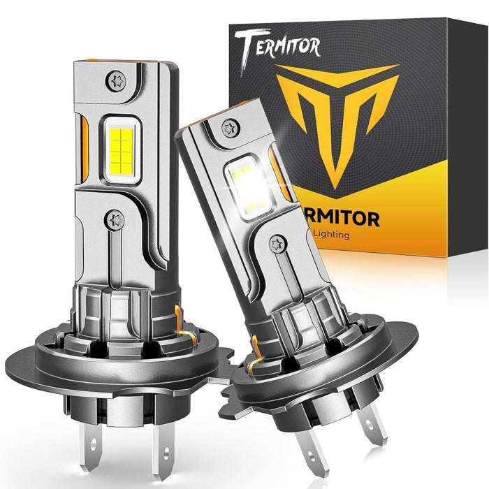 Termitor 2026 Upgraded H1 Bulbs, 1000% Brightness 6500K Cool White, 1:1 Mini Size, IP68 Waterproof Flicker-Free Automotive H1 H1LL Fog Light Bulbs, Plug and Play No Adapter Needed, Pack of 2