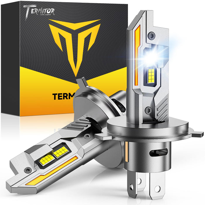 Termitor Latest H13/9008 H10 LED Bulbs Combo, 80,000LM 15X Ultra-Bright 6500K Cool White, Ford F-150 2004-2014, Real 1:1 Size 9008/H13 H10/9145/9140 LED Fog Light Off-Road Bulb, Plug N Play, Pack of 4