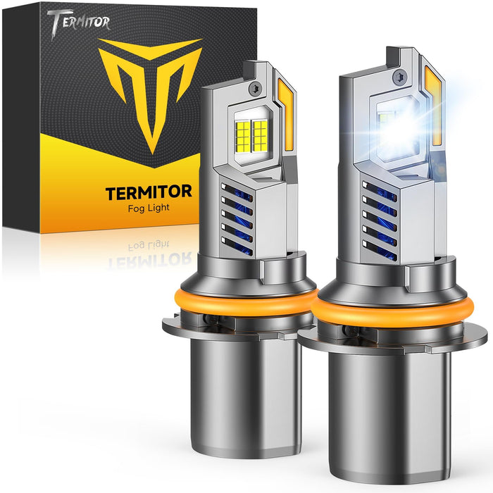 Termitor 2026 Upgraded H1 Bulbs, 1000% Brightness 6500K Cool White, 1:1 Mini Size, IP68 Waterproof Flicker-Free Automotive H1 H1LL Fog Light Bulbs, Plug and Play No Adapter Needed, Pack of 2