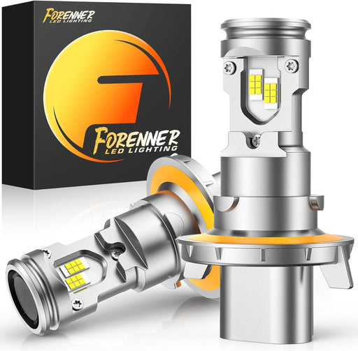 forenner H13/9008 Light Bulbs, 35000LM Ultra Brightness 6500K White Super Bright, 5-Min Quick Setup, No Adapter Required, H13 Fog Lights Pack of 2