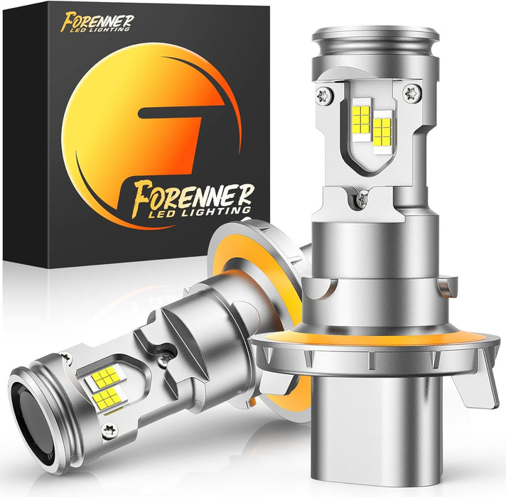 forenner H13/9008 Light Bulbs, 35000LM Ultra Brightness 6500K White Super Bright, 5-Min Quick Setup, No Adapter Required, H13 Fog Lights Pack of 2