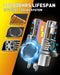 Latest H4/9003/HB2 Light Bulbs, 65000LM 1000% Super Brightness, 70000+ Hours Service Life, 6500K Cool White, 1:1 Halogen Size Replacement Light Bulbs, Plug-N-Play, Pack of 2