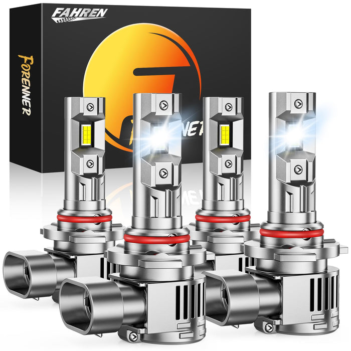 Fahren 9005 H11 Light Bulbs Combo 100000LM 1500% Brightest, 2025 Upgraded HB3 H9 H8 Combo Light, Real 1:1 Mini Size Plug N Play, 70,000 Hrs Long Lifespan, Pack of 4