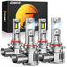 Fahren 9005 H11 Light Bulbs Combo 100000LM 1500% Brightest, 2025 Upgraded HB3 H9 H8 Combo Light, Real 1:1 Mini Size Plug N Play, 70,000 Hrs Long Lifespan, Pack of 4