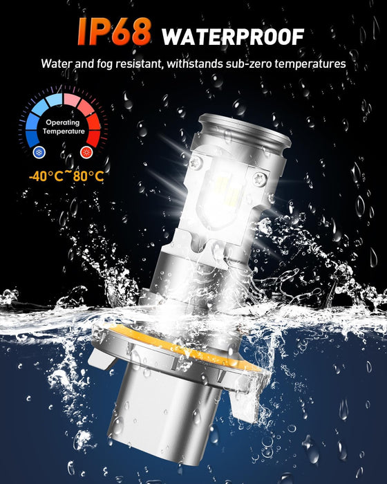 forenner H13/9008 Light Bulbs, 35000LM Ultra Brightness 6500K White Super Bright, 5-Min Quick Setup, No Adapter Required, H13 Fog Lights Pack of 2