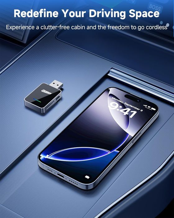 Fahren 2-in-1 Wireless CarPlay Adapter, Plug &amp; Play, One-Click User Switching