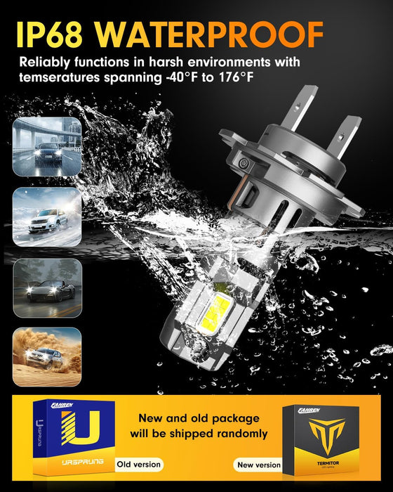 FAHREN 𝐁𝐫𝐢𝐠𝐡𝐭𝐞𝐬𝐭-𝐆𝐞𝐧 H7 LED Bulbs, 𝟔𝟎,𝟎𝟎𝟎𝐋𝐌 𝟏𝟐𝟎𝟎% Brighter, 6500K Cool White, Truly Plug and Play H7 Light Bulbs, CAN-Bus Ready, No extra Adapter Required, Pack of 2