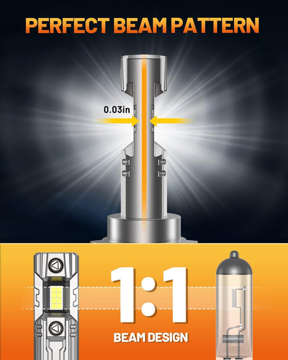 forenner Fahren H11 9005 light fog bulbs combo, 66000LM h8 h9 hb3 light bulbs,plug and play,pack of 4