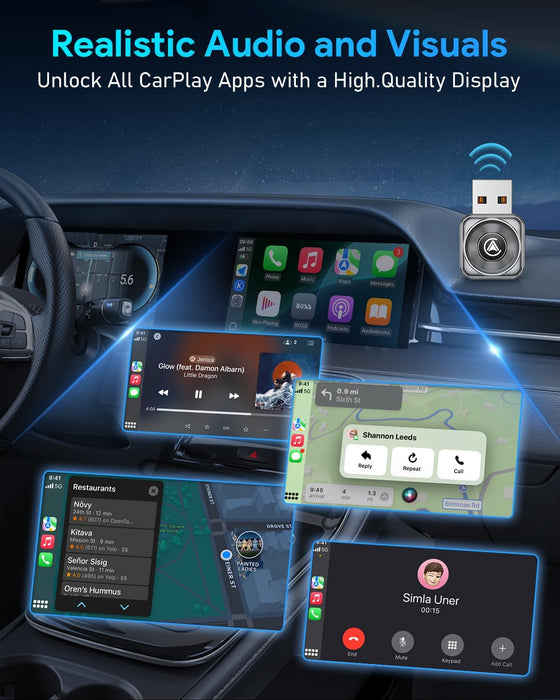 Fahren Wireless CarPlay Adapter iPhone Apple—Ultra Mini(60% Reduced Size),2026 2-in-1 Android Auto Adapter, 3X Automatic Connection, Plug and Play, Compatible with iOS 10+, Android 11+