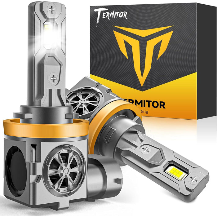 Termitor 2026 Upgraded H1 Bulbs, 1000% Brightness 6500K Cool White, 1:1 Mini Size, IP68 Waterproof Flicker-Free Automotive H1 H1LL Fog Light Bulbs, Plug and Play No Adapter Needed, Pack of 2
