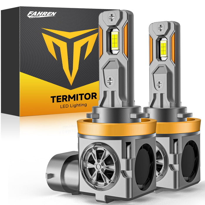 Termitor H13/9008 LED Bulbs, 10X 6500K Cool White Super Brighter, Real 1:1 Halogen Size Plug and Play, IP68 Waterproof, Long Lifespan with Cooling Fan, Plug N Play, CANBUS Ready, Pack of 2