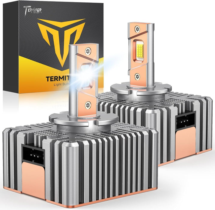 Termitor 2026 Upgraded H1 Bulbs, 1000% Brightness 6500K Cool White, 1:1 Mini Size, IP68 Waterproof Flicker-Free Automotive H1 H1LL Fog Light Bulbs, Plug and Play No Adapter Needed, Pack of 2