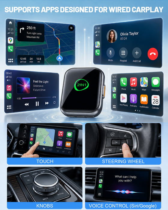 Fahren B3 T-Shaped Wireless CarPlay & Android Auto Adapter with One-Touch Disconnect