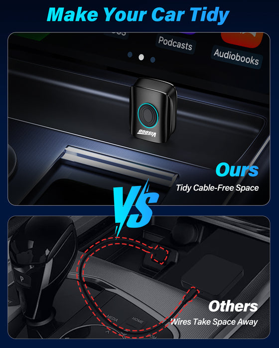 2-in-1 Wireless CarPlay & Android Auto Adapter | Plug & Play Mini Dongle