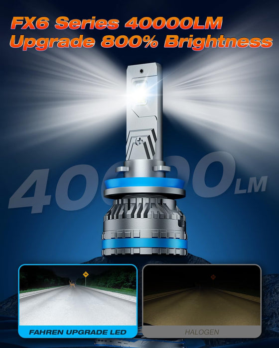 80000LM ultra bright H11 9005 LED fog bulbs 6500K cool white
