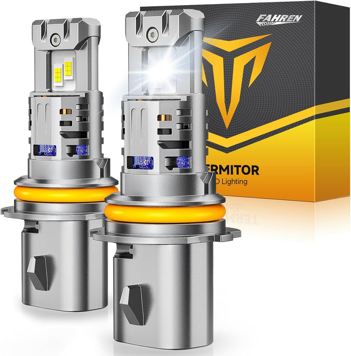 Fahren 9007 HB5 LED Headlight Bulbs, 90000LM 12X Brighter 1:1 Size 2pc