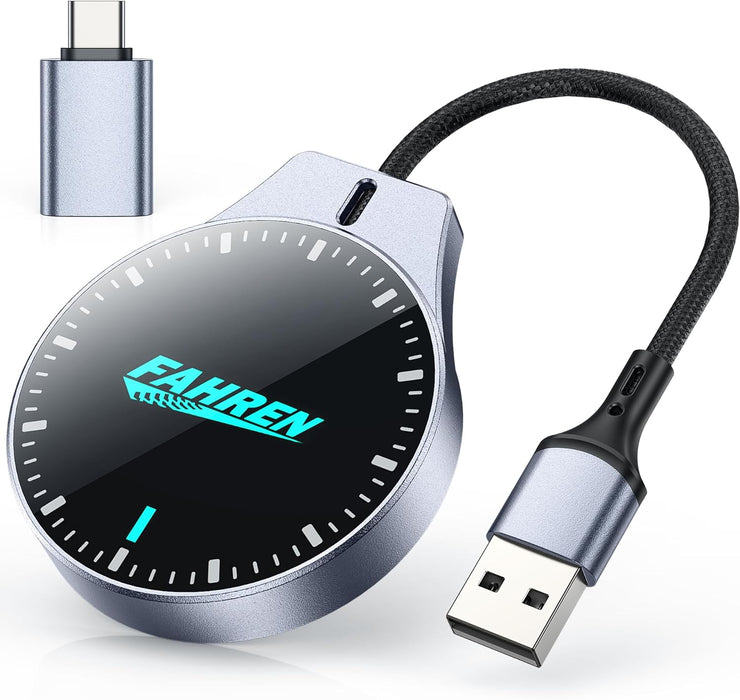 Wireless CarPlay Adapter for Apple iPhone (2025 Upgraded), 5X Fastest & 2X More Stable Connection, Mini Bluetooth CarPlay Dongle for iOS 10+ & Cars from 2016+