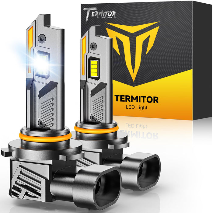 Termitor 2026 Upgraded H1 Bulbs, 1000% Brightness 6500K Cool White, 1:1 Mini Size, IP68 Waterproof Flicker-Free Automotive H1 H1LL Fog Light Bulbs, Plug and Play No Adapter Needed, Pack of 2