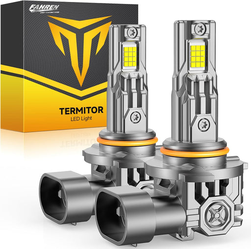 9006 LED Bulbs, 50000LM Super Bright, Real 1:1 Design, 6500K Cool White, Daytime Running Light Modules, 5 Min Quick Plug and Play, IP68, HB4 Light Bulb for Stock Halogen Replacement, Pack of 2