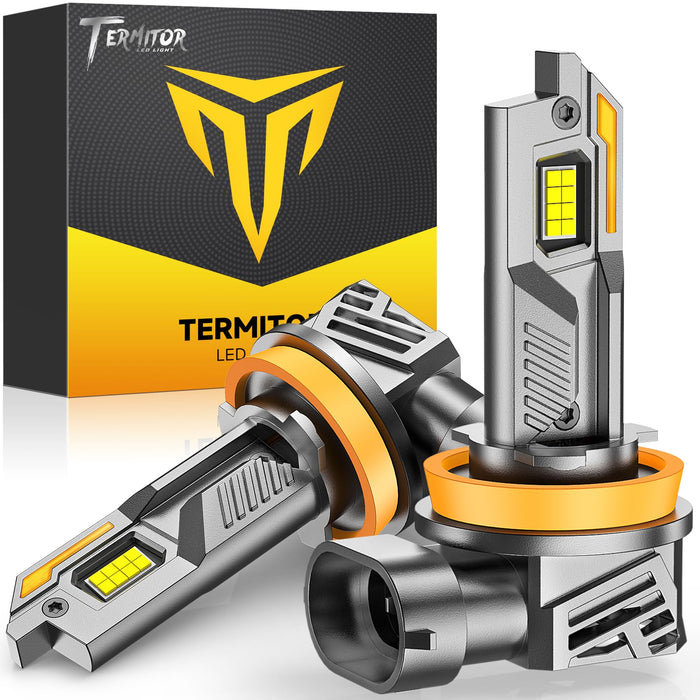 Termitor Latest H13/9008 H10 LED Bulbs Combo, 80,000LM 15X Ultra-Bright 6500K Cool White, Ford F-150 2004-2014, Real 1:1 Size 9008/H13 H10/9145/9140 LED Fog Light Off-Road Bulb, Plug N Play, Pack of 4