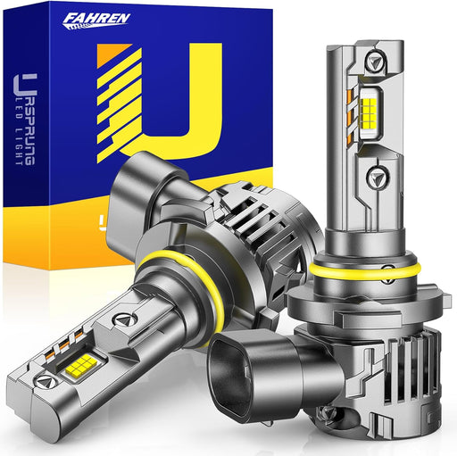 Fahren 𝐔𝐩𝐠𝐫𝐚𝐝𝐞𝐝 9005/HB3 Light Bulbs, 𝟔𝟎𝟎𝟎𝟎𝐋𝐌 𝟏𝟐𝟎𝟎% Ultra Brightness, 1:1 Mini Size, 6500K Cool White, 70000Hrs Long Service Life with Cooling Fan, Plug and Play, Pack of 2