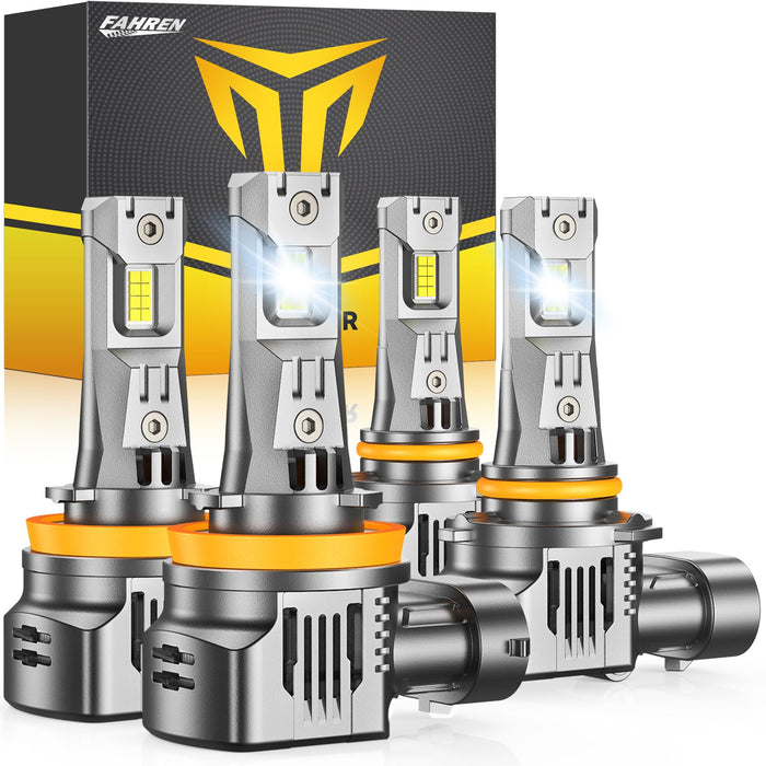 FAHREN H11 Fog Bulbs, 𝟭𝟬𝟬𝟬𝟬𝟬𝗟𝗠 𝟭𝟱𝗫 Upgraded H11/H8/H9 Bright Lighting Bulb, Brighter 24 CSP Chips, Boost Epic Night Visibility, 6500K Cool White IP68 Waterproof, Pack of 2