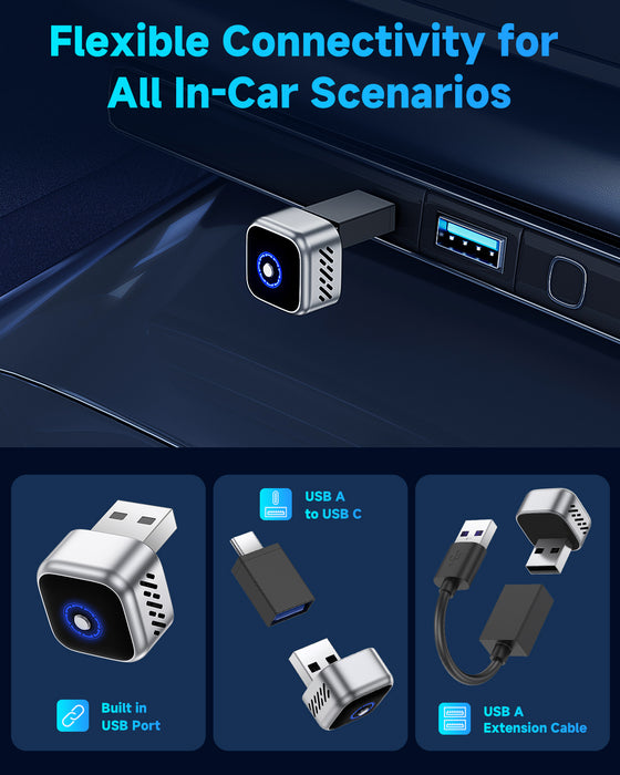 Fahren B12 T-Shaped Wireless CarPlay & Android Auto Adapter with One-Touch Disconnect
